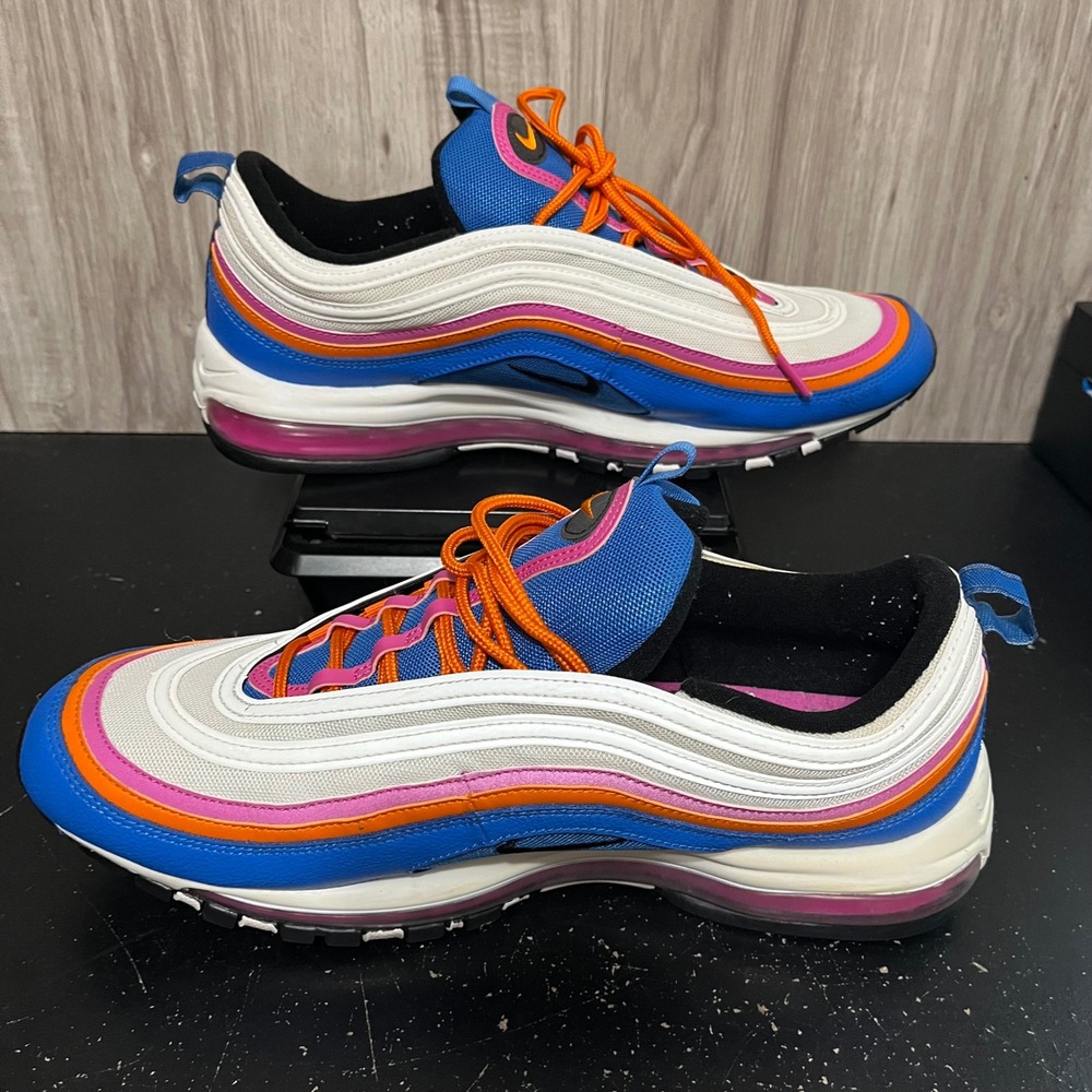 Nike Air Max 97 Active Fuchsia White Orange Men's Size 13 CW6992-100 Multicolor - Picture 4 of 10